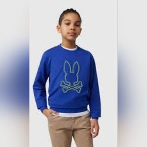 Psycho Bunny Kids Micro French Terry Crewneck Pullover Sweatshirt Size 10-12